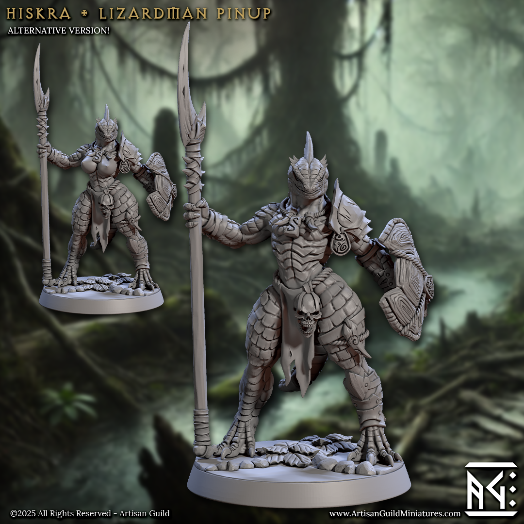 Hiskra - Lizardfolk Pinup – Female Warrior Miniature