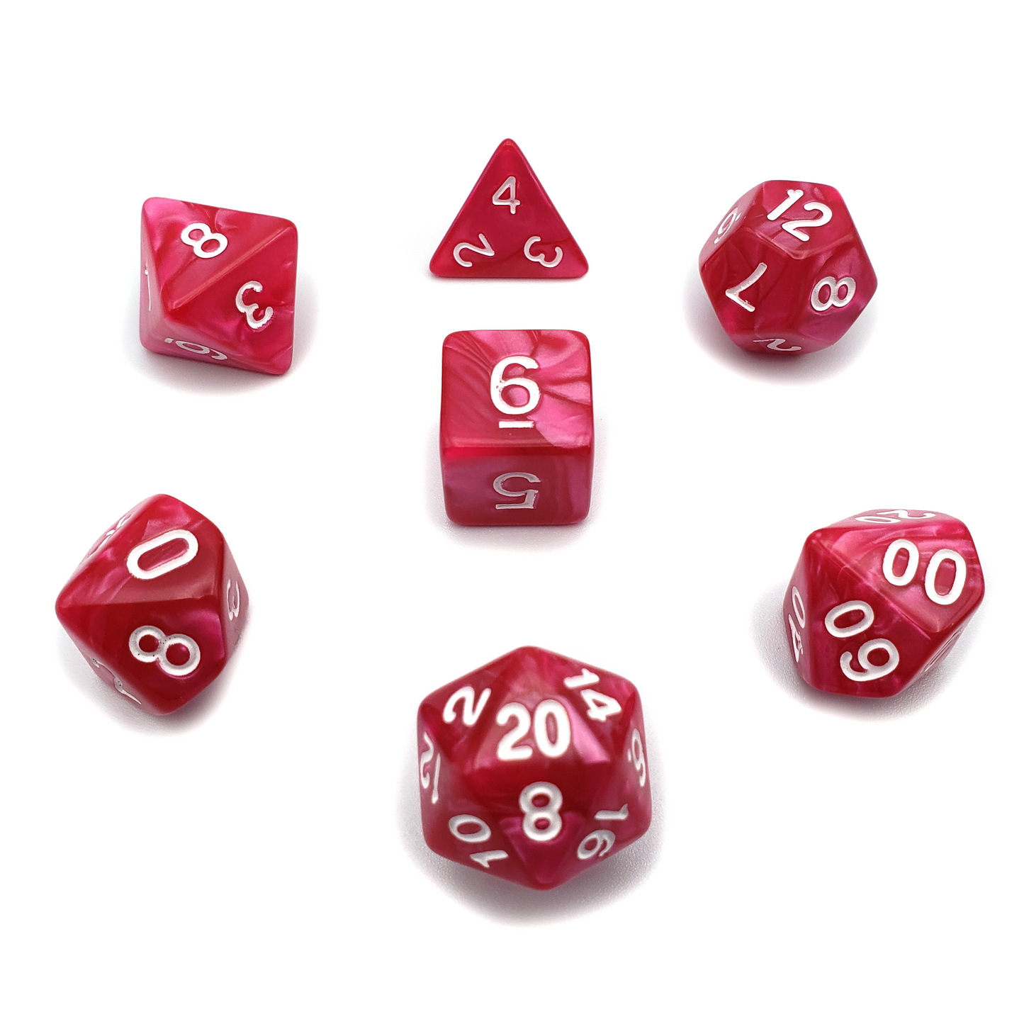 Rose Garden - 7 Piece DnD Dice Set | Acrylic RPG Gaming Dice