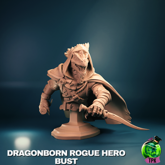 Dragonborn Male Rogue Miniature and Bust