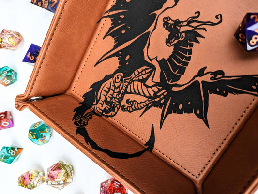 Spawn of Tiamat - D&D Vegan Leather Dice Rolling Tray