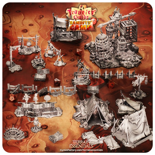 3D Printed Cast n Play Shooting Area Bandits Camp Terrain Set 28mm 32mm D&D