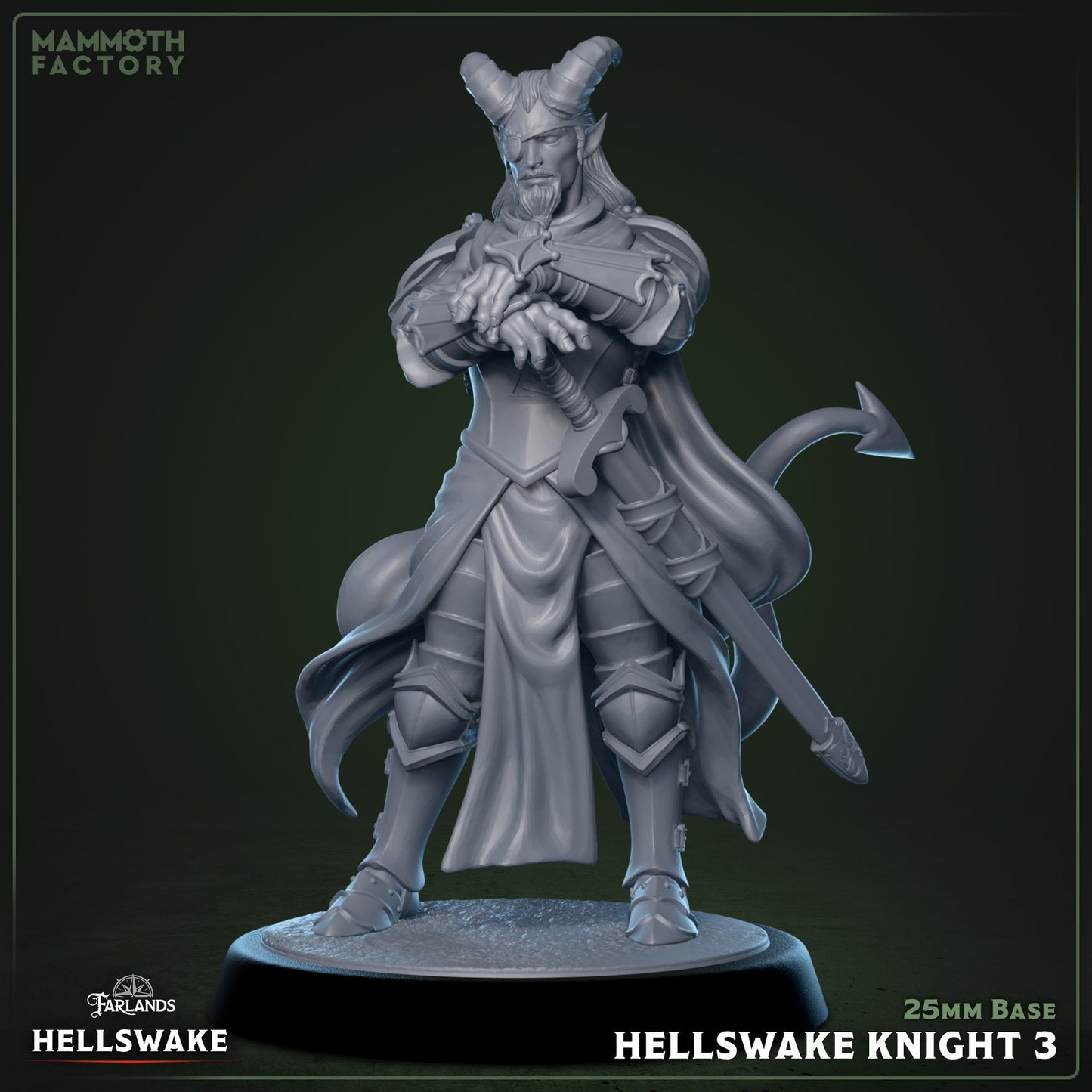 Hellswake Knight Set – Tiefling Fighter Miniatures