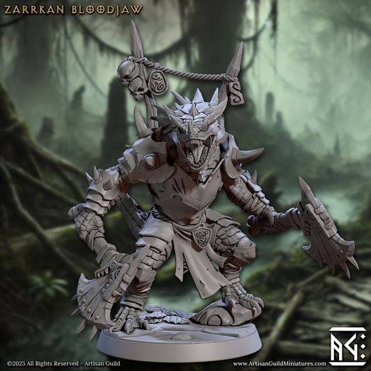 Zarkan Bloodjaw - Lizardfolk Warlord Miniature