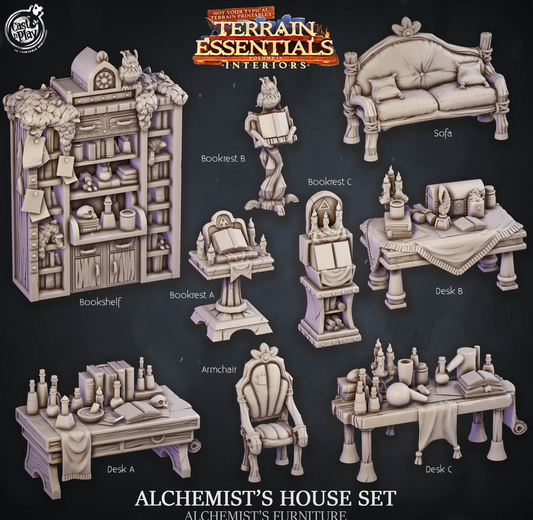 3D Printed Cast n Play Alchemist's House Furniture Terrain Essentials 28mm 32mm D&D