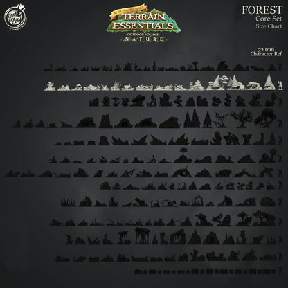 3D Printed Cast n Play Forest Core Set Forest Terrain Set Terrain Essentials Nature 28mm 32mm D&D