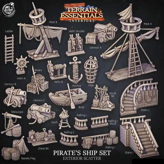 3D Printed Cast n Play Pirate Ship Exterior Scatter Terrain Essentials 28mm 32mm D&D