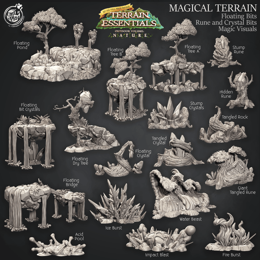 3D Printed Cast n Play Terrain Essentials Nature - Magical Terrain Set 28mm 32mm D&D