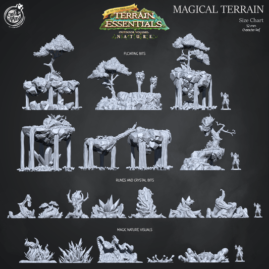 3D Printed Cast n Play Terrain Essentials Nature - Magical Terrain Set 28mm 32mm D&D