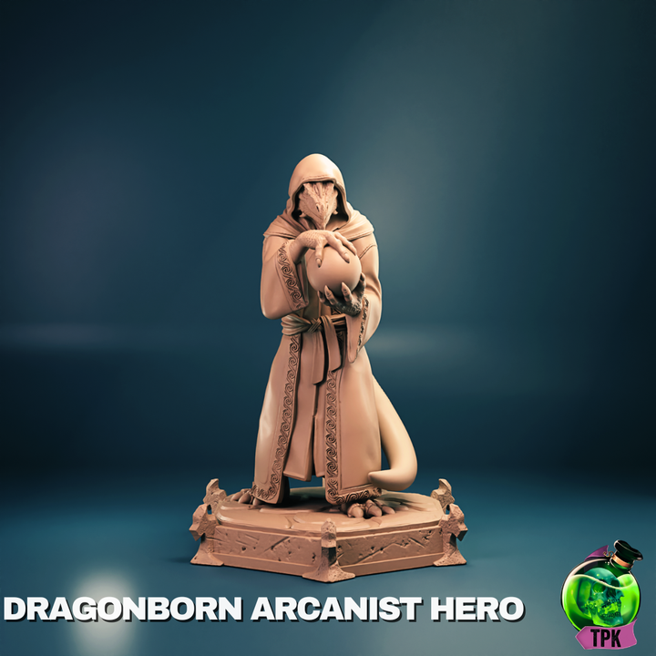 Dragonborn Male Arcanist Miniature and Bust