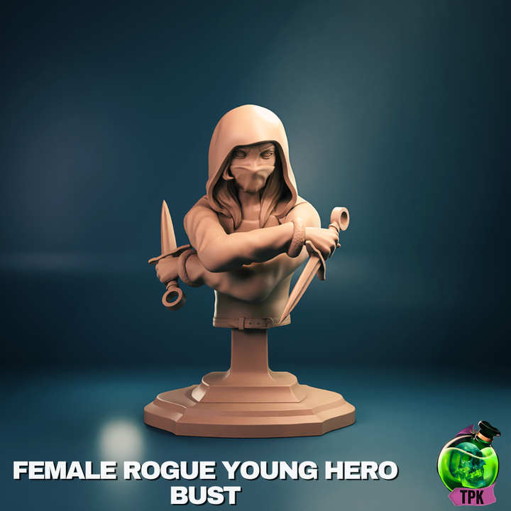 Young Elven Rogue Miniature & Bust – Female Elf Thief
