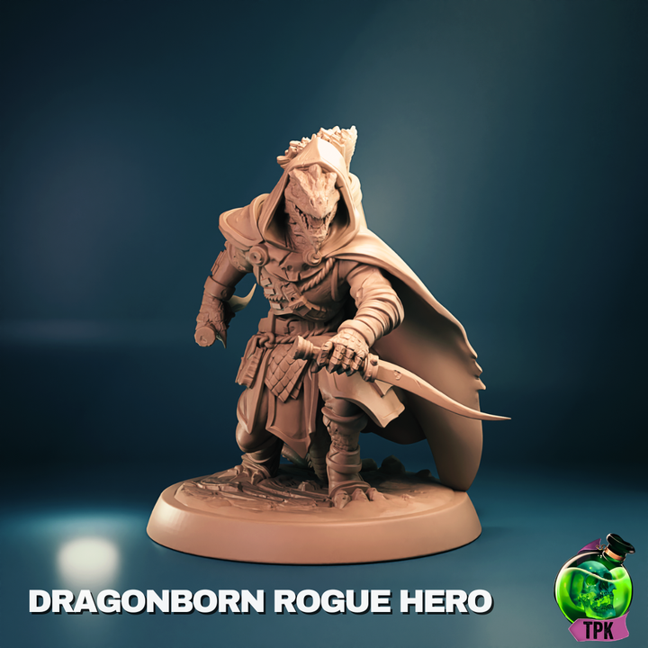 Dragonborn Male Rogue Miniature and Bust