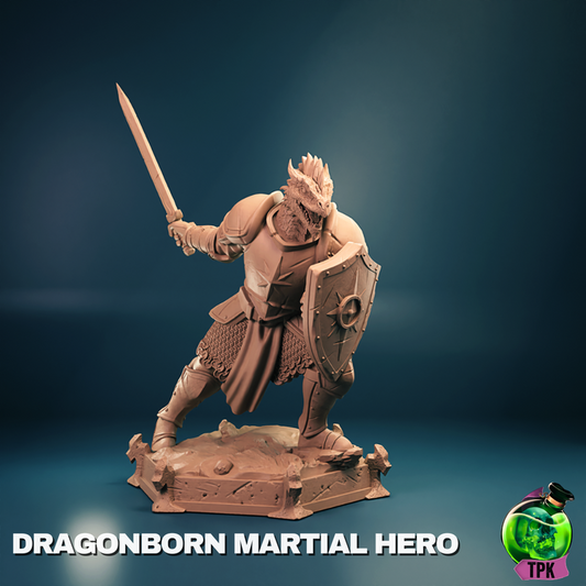 Dragonborn Male Hero Miniature and Bust
