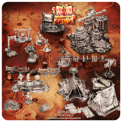 3D Printed Cast n Play Prisoners Area Bandits Camp Terrain Set 28mm 32mm D&D