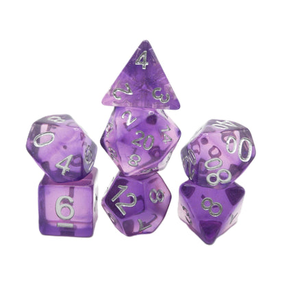 Dancing Lavender - 7 Piece DnD Dice Set | Acrylic RPG Gaming Dice