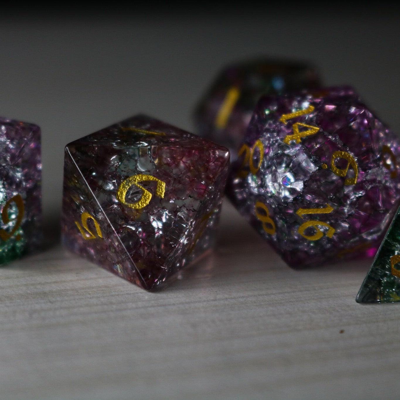 Dark Nox Forge Fire Glass DND Dice Set