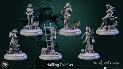 Halfling Thieves Set – Halfling Female Rogues Miniatures & Bust
