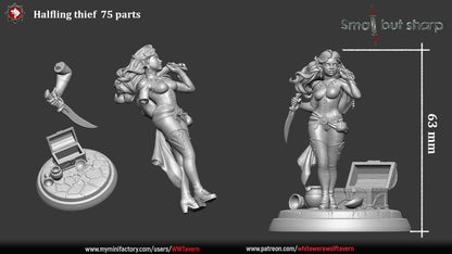 Halfling Thieves Set – Halfling Female Rogues Miniatures & Bust