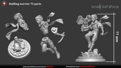 Halfling Warriors Set – Halfling Male Fighters Miniatures