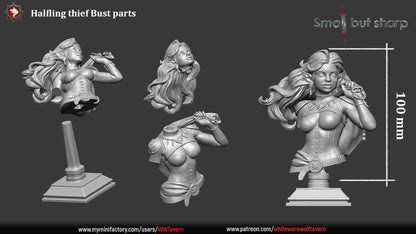 Halfling Thieves Set – Halfling Female Rogues Miniatures & Bust