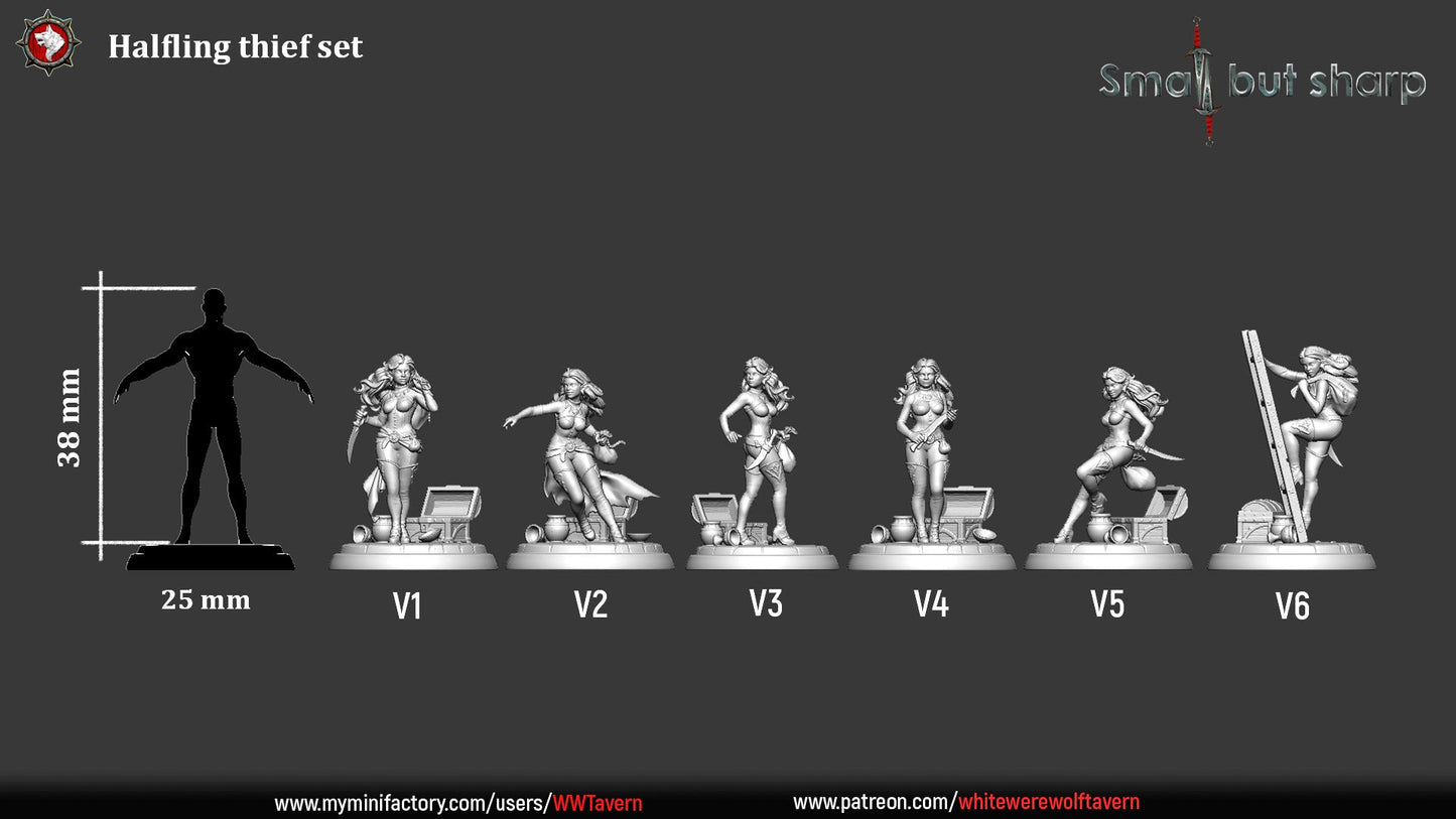 Halfling Thieves Set – Halfling Female Rogues Miniatures & Bust