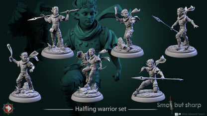 Halfling Warriors Set – Halfling Male Fighters Miniatures
