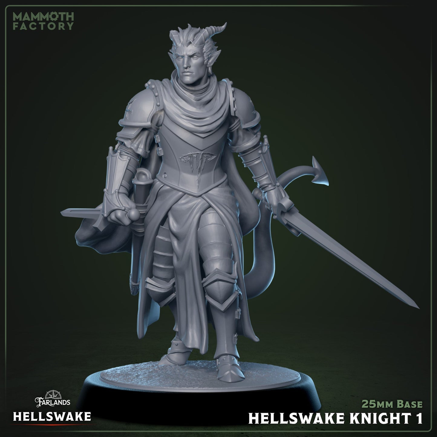 Hellswake Knight Set – Tiefling Fighter Miniatures
