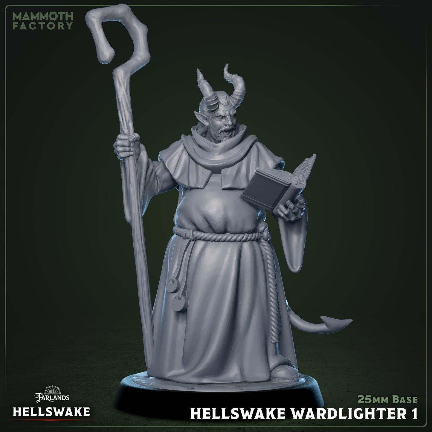 Hellswake Wardlighter Set – Tiefling Cleric Miniatures