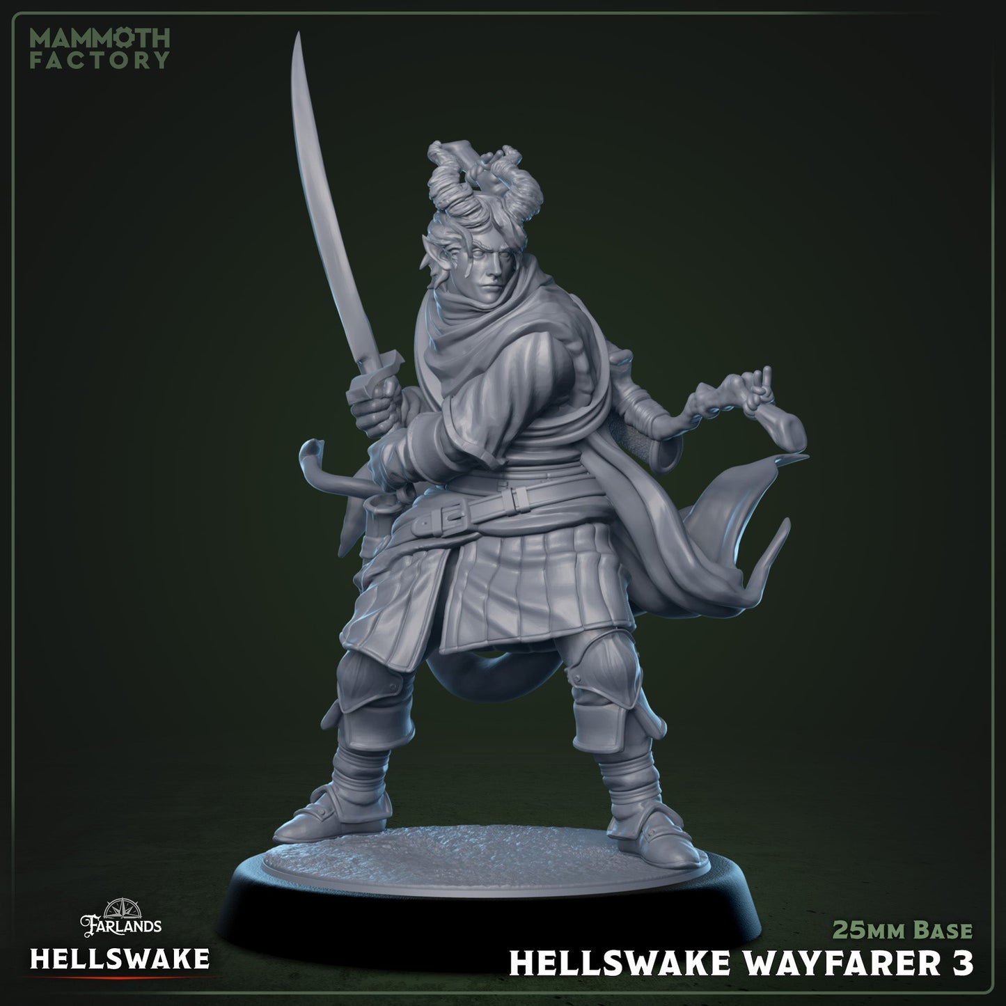 Hellswake Wayfarer Set – Tiefling Ranger Miniatures