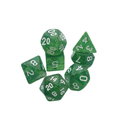 Spearmint Drop - 7 Piece DnD Dice Set | Acrylic RPG Gaming Dice