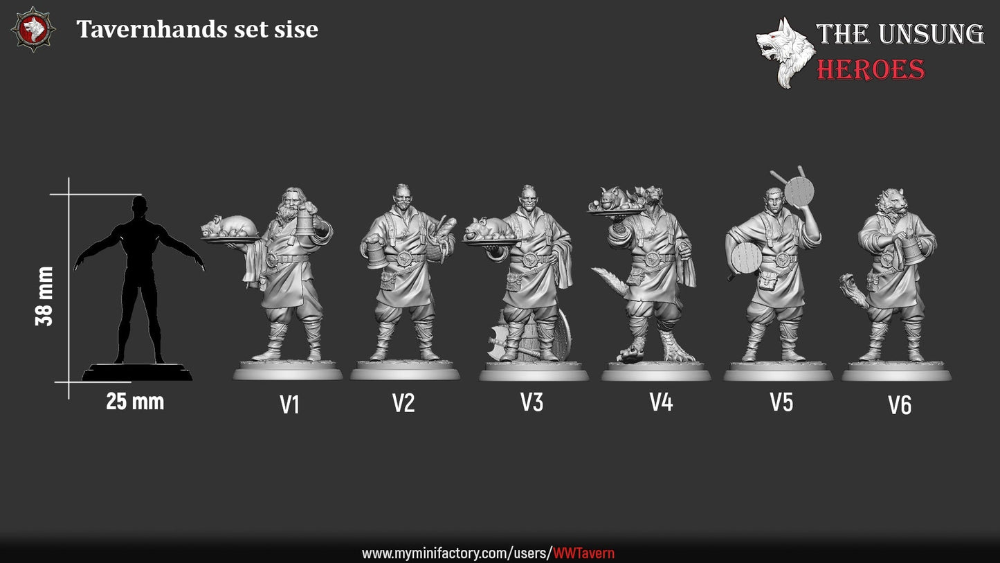 Tavernhands Miniature Set – Fantasy Innkeepers & Tavern NPCs