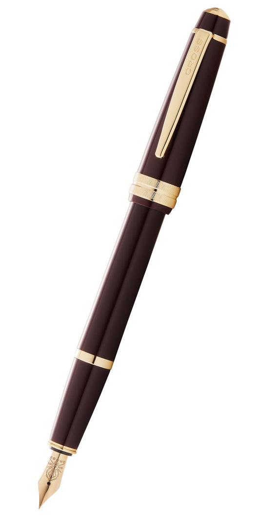 Bailey Light™ Polished Burgundy Resin and Gold Tone Extra-Fine Fountain Pen