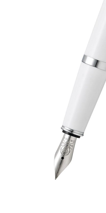 Bailey Light™ Polished White Resin Medium Nib Fountain Pen