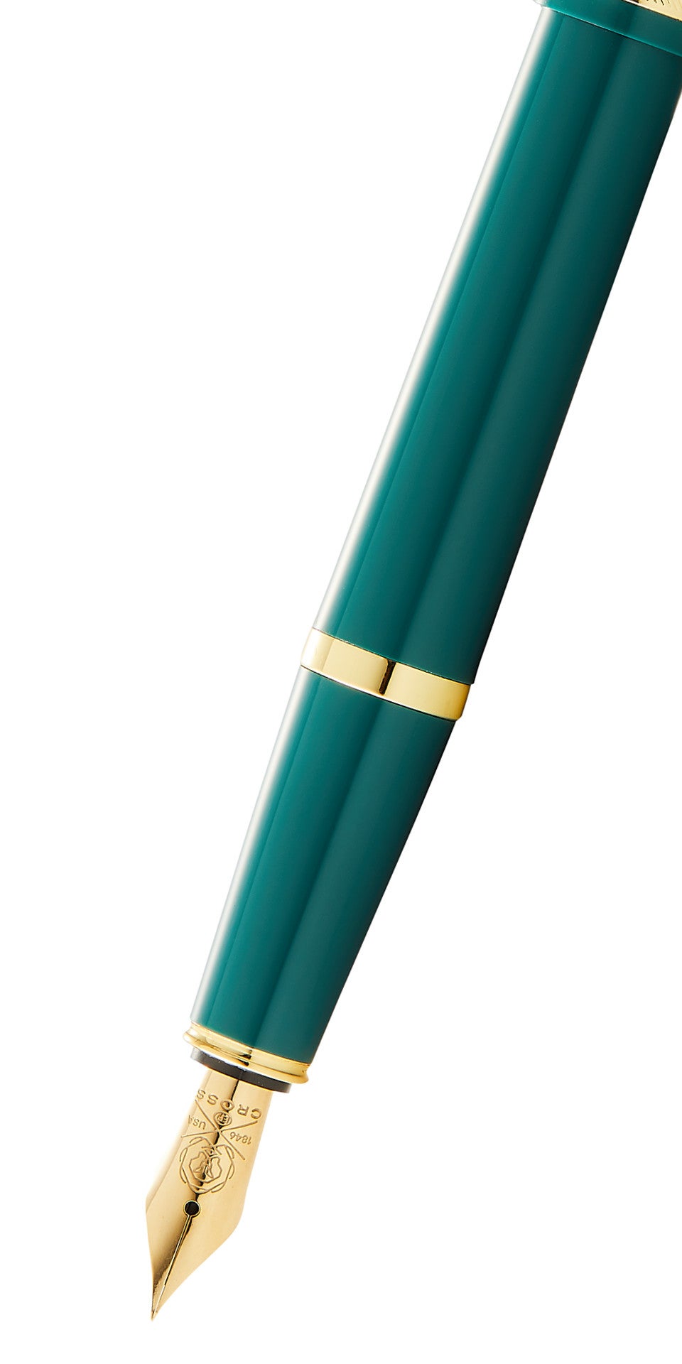 Bailey Light™ Polished Green Resin and Gold Tone Medium Nib Fountain Pen
