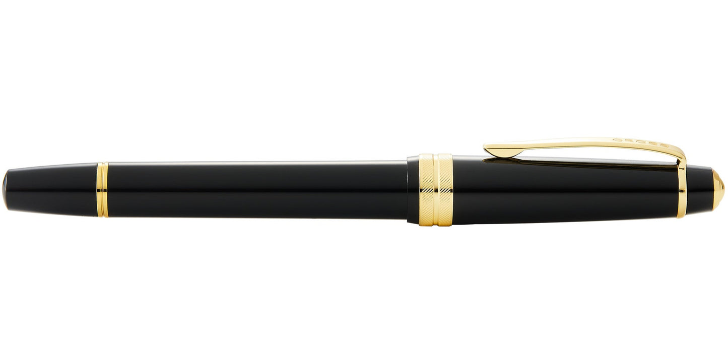 Bailey Light™ Polished Black Resin and Gold Tone Rollerball Pen