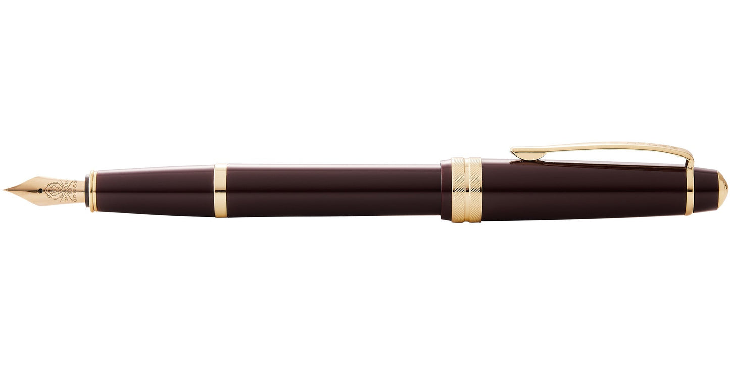 Bailey Light™ Polished Burgundy Resin and Gold Tone Extra-Fine Fountain Pen